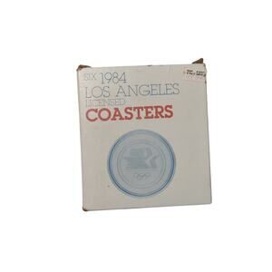 Vintage 1984 Los Angeles Olympics 6 Glass Coasters Nostalgia